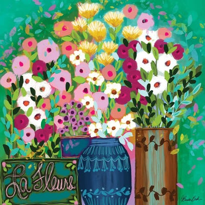 French Le Fleurs by Brenda Bush multi panel art