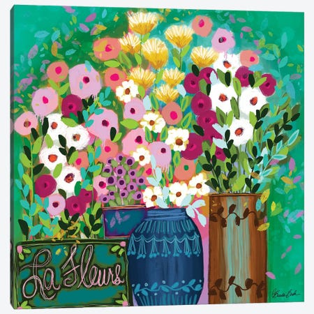 French Le Fleurs Canvas Print #BBN339} by Brenda Bush Art Print