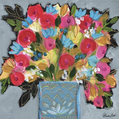 Vase Full Of Flowers by Brenda Bush framed canvas print