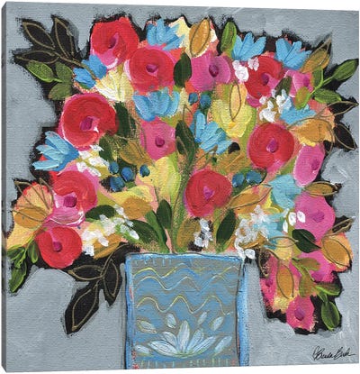 Vase Full Of Flowers Canvas Art Print - Brenda Bush