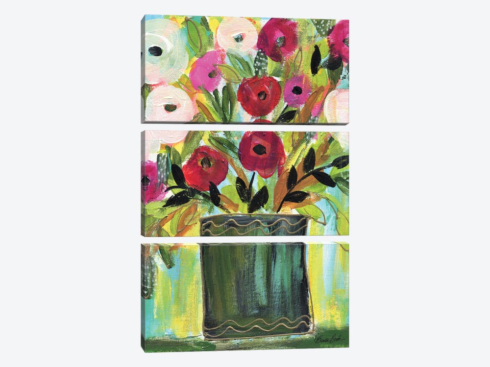 Flowers In The Sun by Brenda Bush 3-piece Canvas Art Print