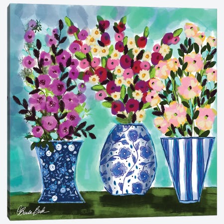 Blue Vase Collection Canvas Print #BBN358} by Brenda Bush Canvas Art Print
