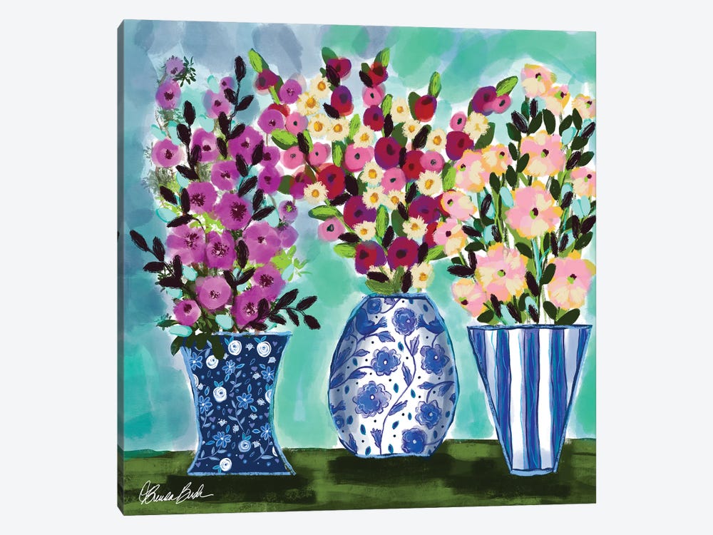 Blue Vase Collection by Brenda Bush 1-piece Canvas Art Print