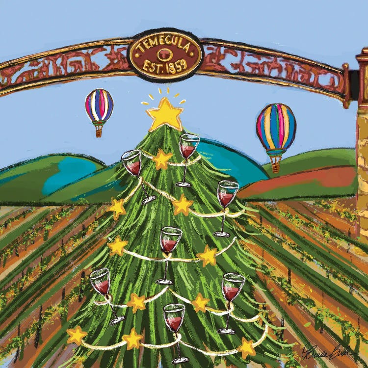 Wine Country Christmas by Brenda Bush wall art