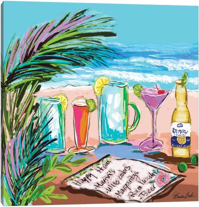 Jamaican Happy Hour Canvas Art Print - Beach Lover