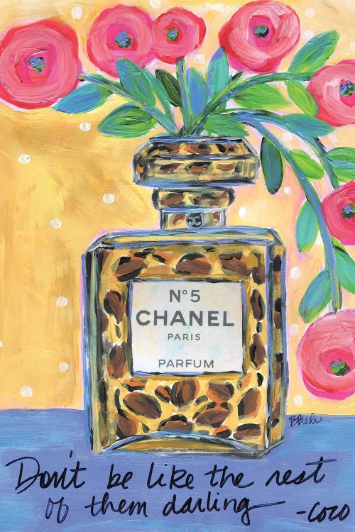 Brenda Bush Canvas Art Prints - Chanel Leopard ( Fashion > Hair & Beauty > Perfume Bottles art) - 60x40 in