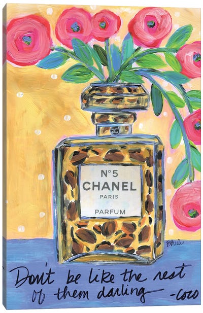 Chanel Leopard Canvas Art Print - Perfume Bottle Art