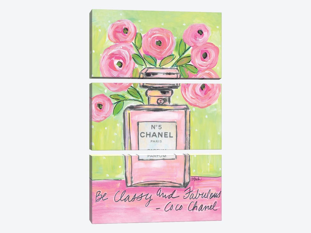 Pink Chanel by Brenda Bush 3-piece Canvas Artwork