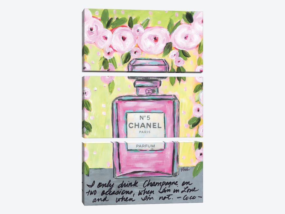 Chanel Champagne by Brenda Bush 3-piece Canvas Art Print