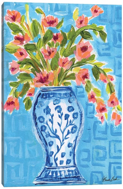 Tall Vase Canvas Art Print - Chinoiserie Art