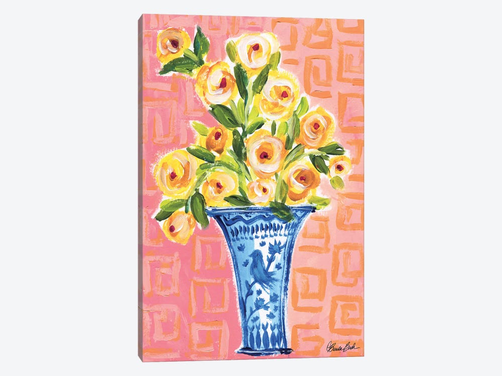 Bluebird Vase by Brenda Bush 1-piece Canvas Print