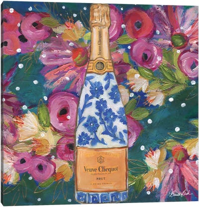 Chinoiserie Champagne Canvas Art Print - Chinoiserie Art