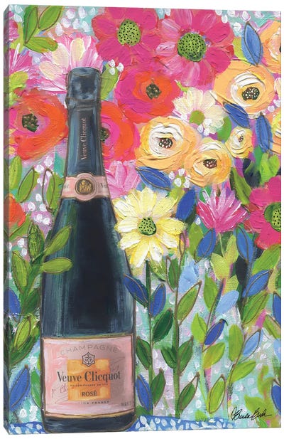 Rose All Day Canvas Art Print - Champagne Art