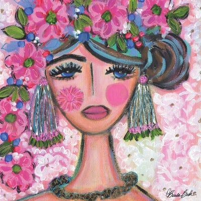 Feminine Flower Child by Brenda Bush multi panel art