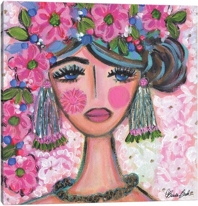 Feminine Flower Child Canvas Art Print - Brenda Bush