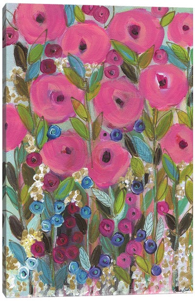 Millennial Pink Roses Canvas Art Print - Brenda Bush