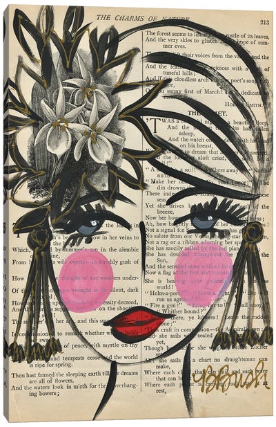 She Dreams Of Flowers Canvas Art Print - Brenda Bush