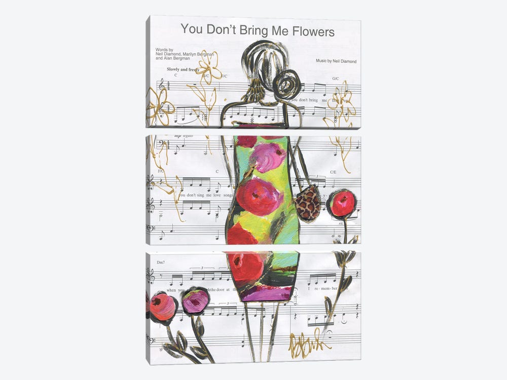 You Don't Bring Me Flowers by Brenda Bush 3-piece Canvas Art