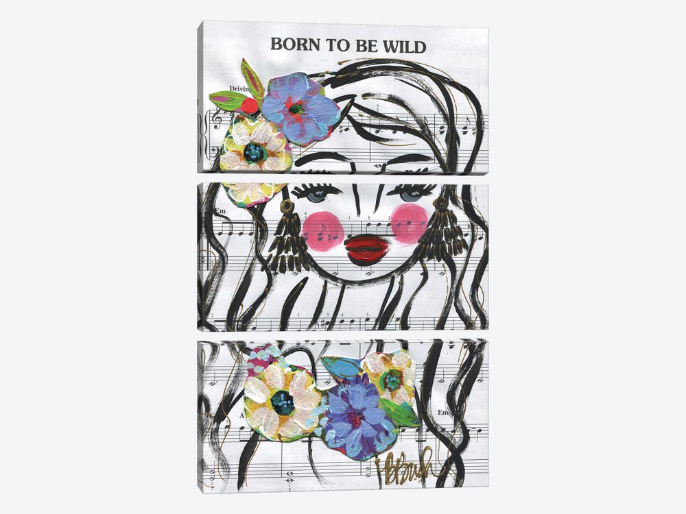 Born To Be Wild by Brenda Bush 3-piece Canvas Print