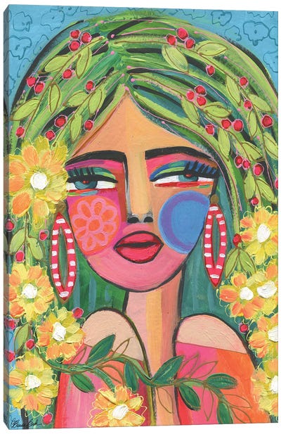Lady Godiva Flower Child Canvas Art Print - Brenda Bush