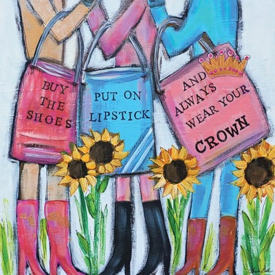 Girls Day Out by Brenda Bush framed canvas print