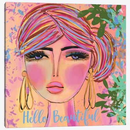 Hello Beautiful Canvas Print #BBN440} by Brenda Bush Canvas Print