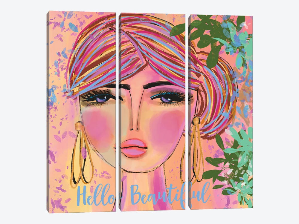 Hello Beautiful by Brenda Bush 3-piece Art Print