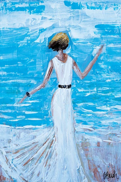 Dancing On The Beach by Brenda Bush framed canvas print