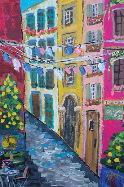 The Streets Of Sicily by Brenda Bush framed canvas print