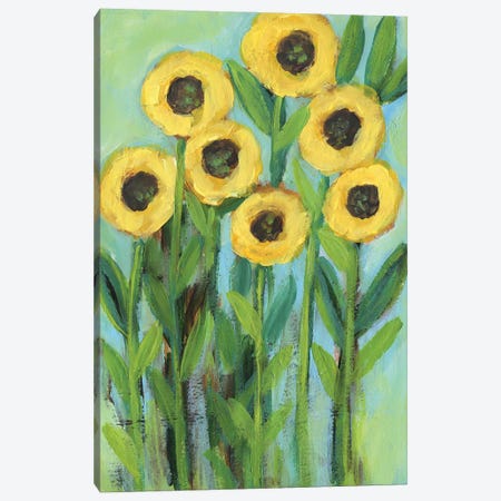 Sunflower Love Canvas Print #BBN474} by Brenda Bush Art Print