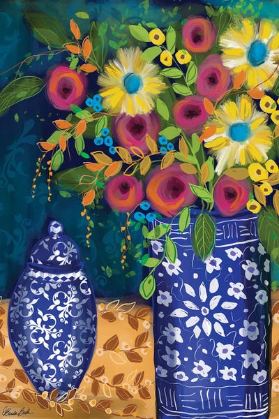 Blue Vases by Brenda Bush multi panel art