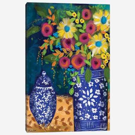 Blue Vases Canvas Print #BBN91} by Brenda Bush Canvas Art Print