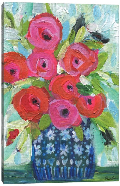 Little Blue Vase Canvas Art Print - Brenda Bush