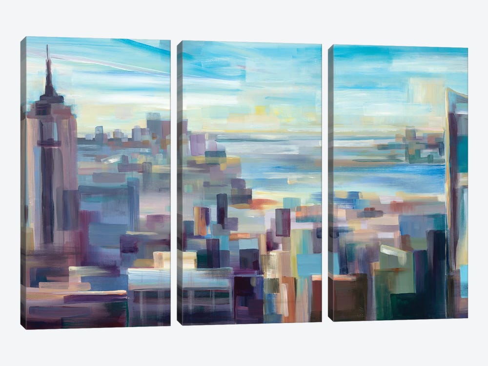 New York Skyline  by Brooke Borcherding 3-piece Canvas Artwork