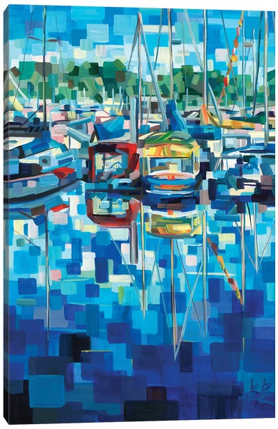 Untitled (Boats) Canvas Art Print - Sailboat Art