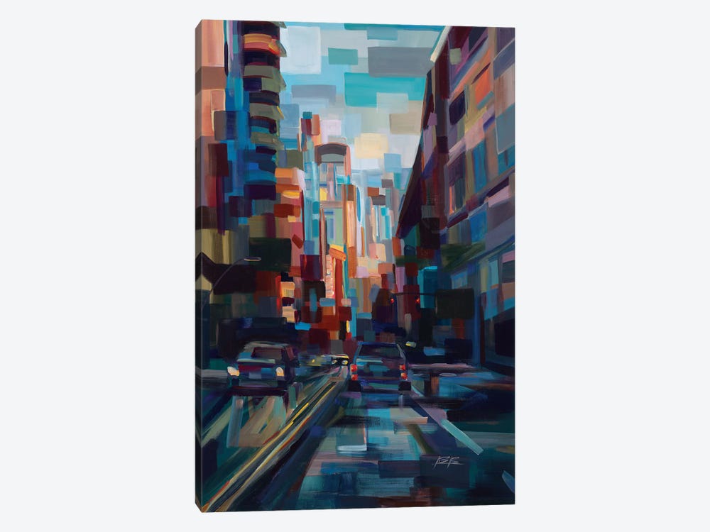 Evening In The City 1-piece Canvas Wall Art