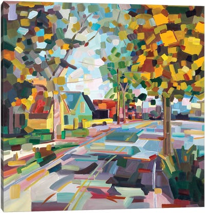 Fall Neighborhood Canvas Art Print
