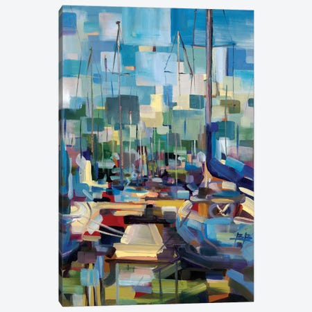 Morning Boats Canvas Print #BBO55} by Brooke Borcherding Art Print
