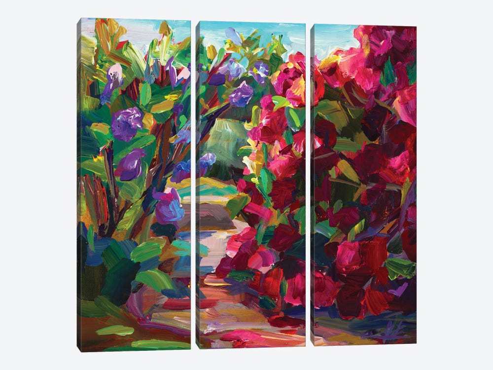 Lilacs & Rhodies by Brooke Borcherding 3-piece Canvas Art