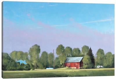 Early Morning Fog Burn Lake Elmo Farm Canvas Art Print - Minnesota Art