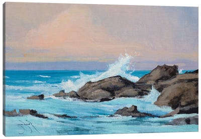 Fort Bragg Rocks And Water Canvas Art Print - North Carolina Art