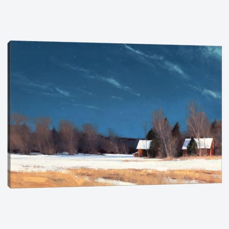 Grant Township Farm By Moonlight Canvas Print #BBU20} by Ben Bauer Canvas Print