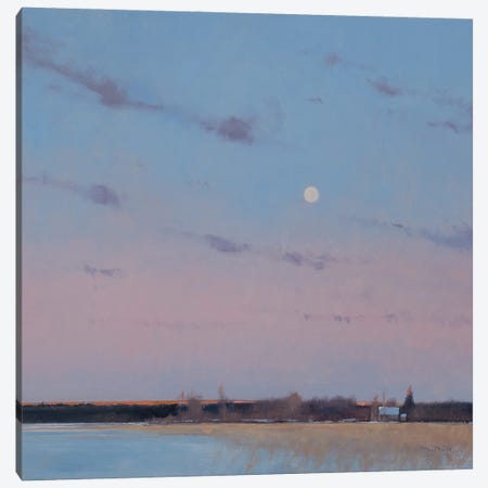 Last Light With Moonrise Over Spring Valley WI Canvas Print #BBU26} by Ben Bauer Canvas Artwork
