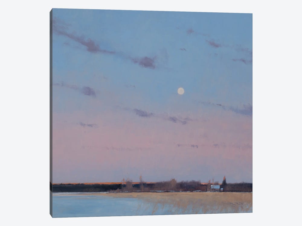 Last Light With Moonrise Over Spring Valley WI by Ben Bauer 1-piece Art Print