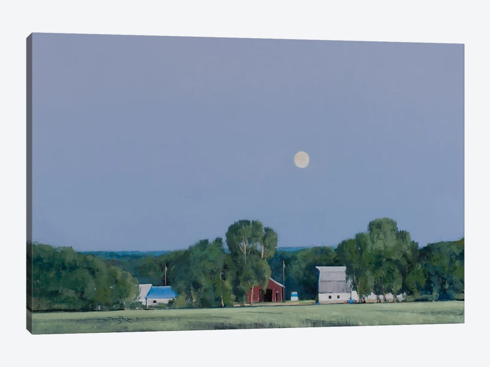 Lowry Farm Moonrise by Ben Bauer 1-piece Canvas Artwork
