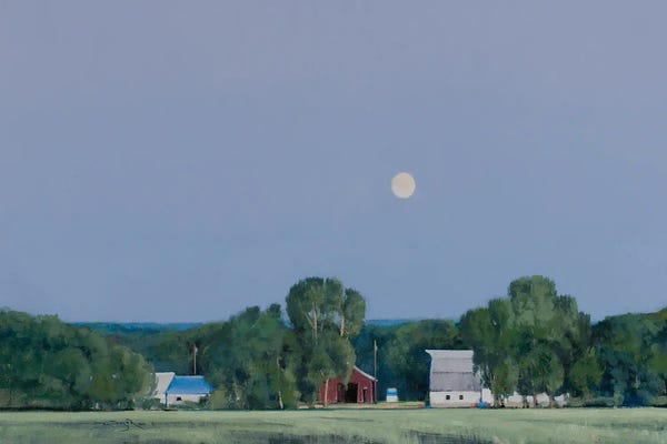 Classic Americana: Lowry Farm Moonrise by Ben Bauer
