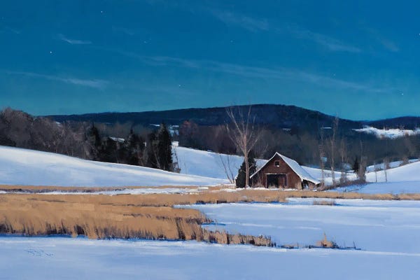 Ben Bauer: Mondovi Farm By Moonlight by Ben Bauer