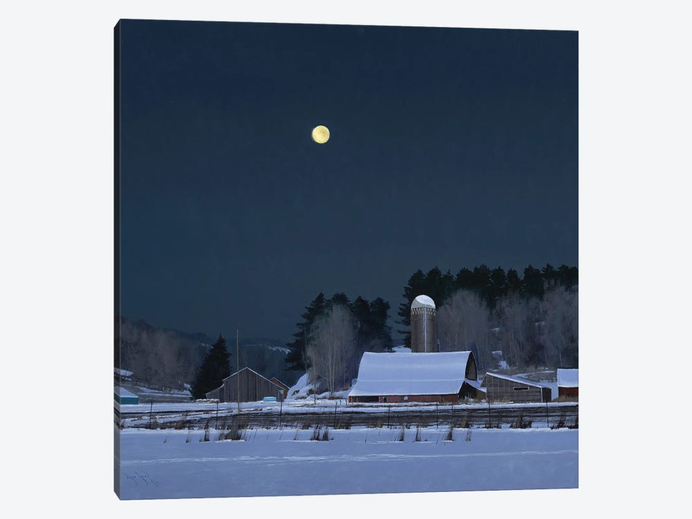 Moonset 7 Minutes To Sun Up by Ben Bauer 1-piece Canvas Wall Art