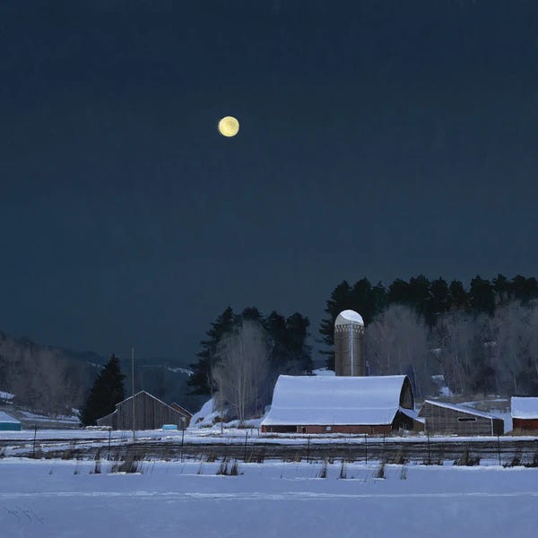 Ben Bauer: Moonset 7 Minutes To Sun Up by Ben Bauer
