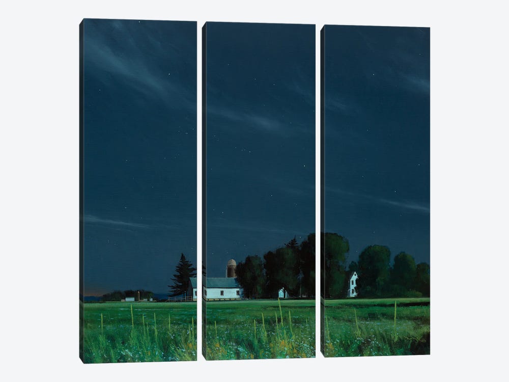 Aitkin City Limits At Night by Ben Bauer 3-piece Canvas Print